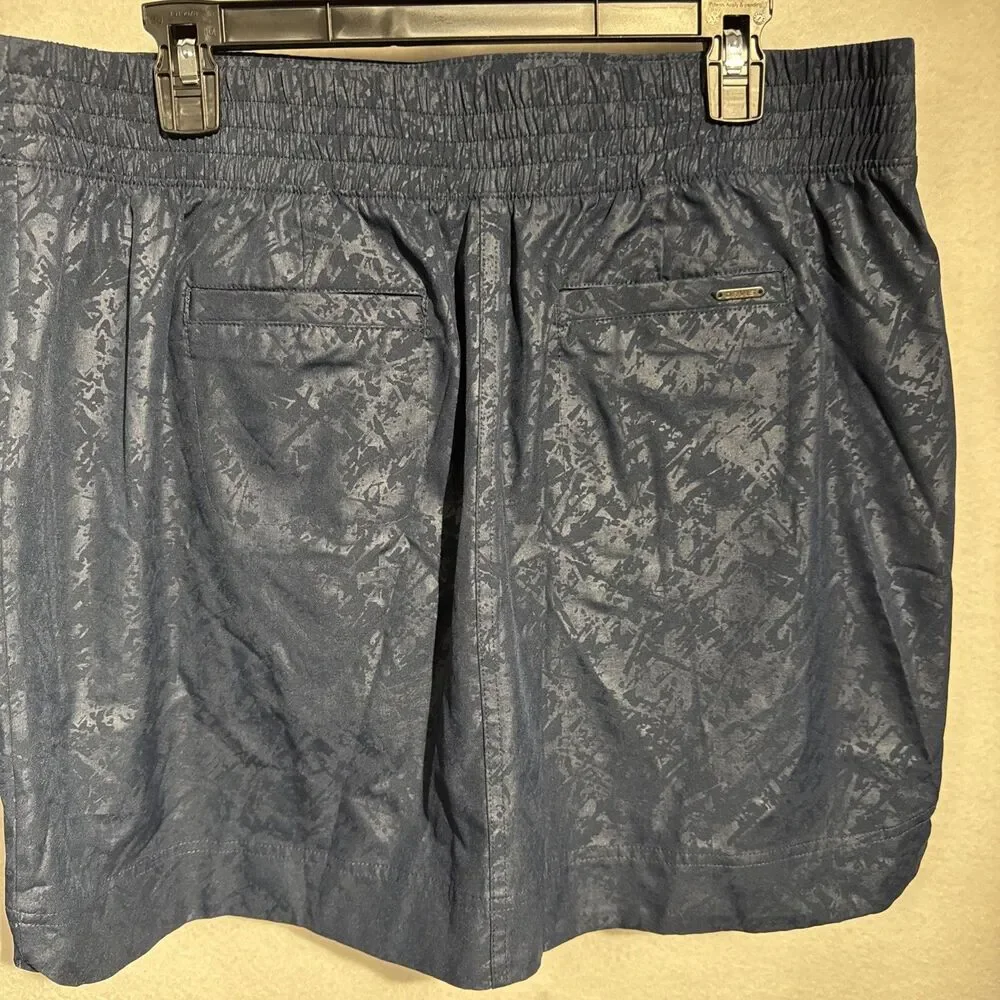 Orvis Skort Women XLarge Navy Blue Abstract Print Active Hiking Athletic Skort
